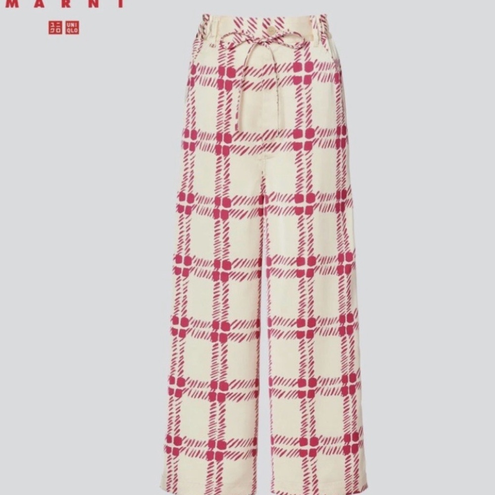 Marni Pink and White Wide Leg Pants